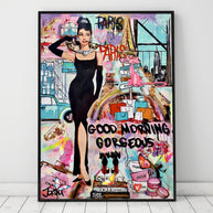 Graffiti Art Hepburn Canvas Wall Art-MinimalisticDecor.com