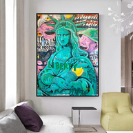 Graffiti Art Sculpture Statue Of Liberty Canvas Wall Art-MinimalisticDecor.com