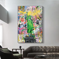 Graffiti Art Statue of Liberty Canvas Wall Art-MinimalisticDecor.com