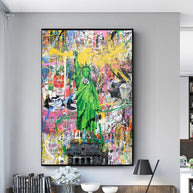 Graffiti Art Statue of Liberty Canvas Wall Art-MinimalisticDecor.com