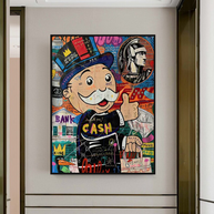 Graffiti Artwork Monopoly Rich Man Canvas Wall Art-MinimalisticDecor.com