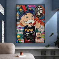 Graffiti Artwork Monopoly Rich Man Canvas Wall Art-MinimalisticDecor.com