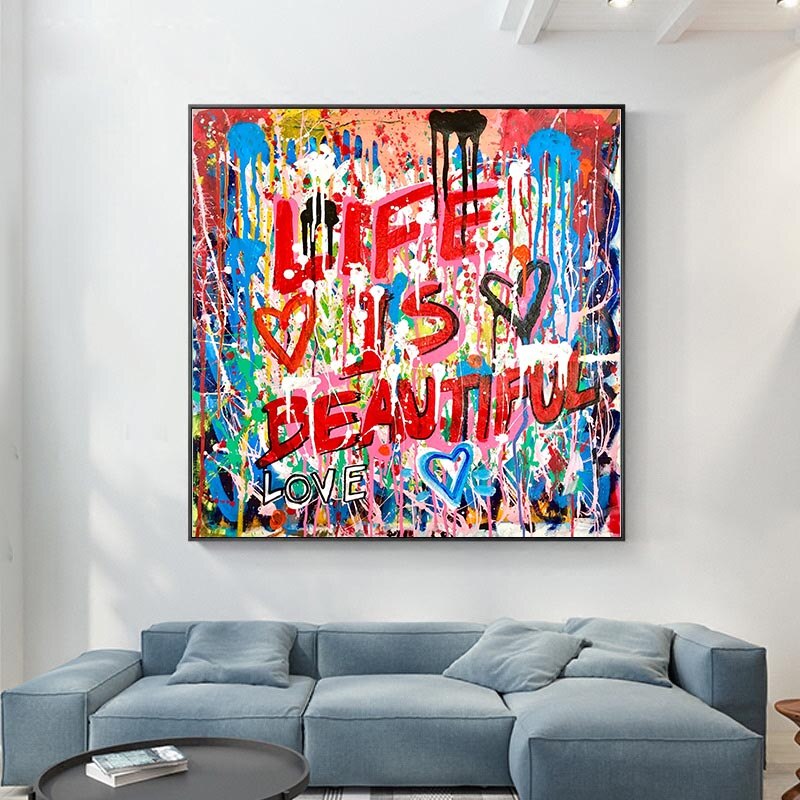 Graffiti Follow Your Dreams Canvas Wall Art-MinimalisticDecor.com