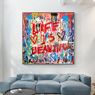 Graffiti Follow Your Dreams Canvas Wall Art-MinimalisticDecor.com