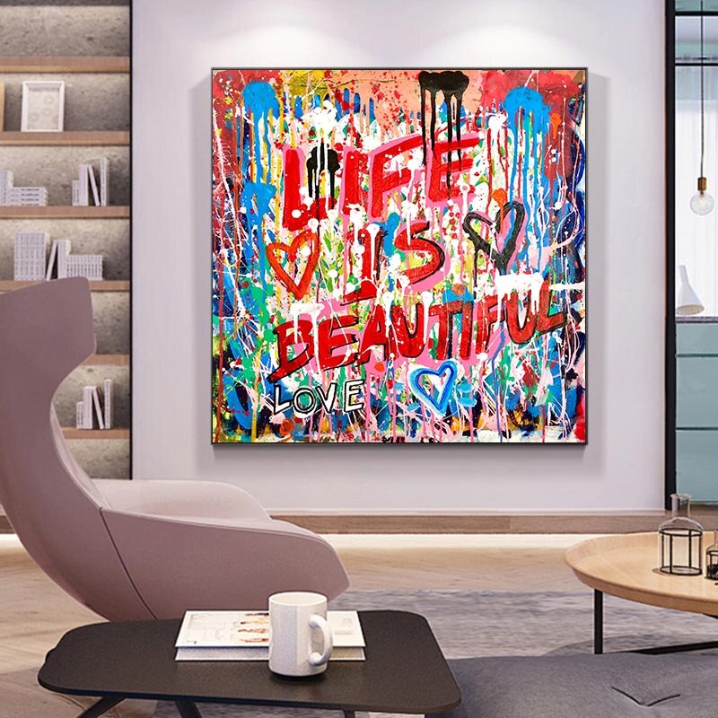 Graffiti Follow Your Dreams Canvas Wall Art-MinimalisticDecor.com