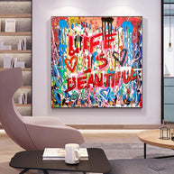 Graffiti Follow Your Dreams Canvas Wall Art-MinimalisticDecor.com