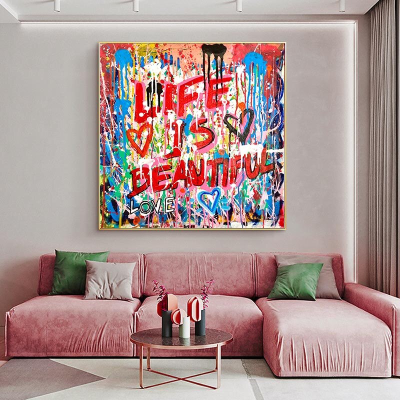 Graffiti Follow Your Dreams Canvas Wall Art-MinimalisticDecor.com