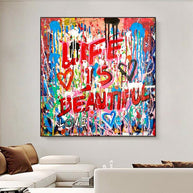 Graffiti Follow Your Dreams Canvas Wall Art-MinimalisticDecor.com