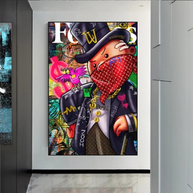 Graffiti Monopoly Rich Man Canvas Wall Art-MinimalisticDecor.com