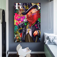 Graffiti Monopoly Rich Man Canvas Wall Art-MinimalisticDecor.com