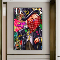 Graffiti Monopoly Rich Man Canvas Wall Art-MinimalisticDecor.com