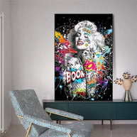 Graffiti Sexy Girl Canvas Wall Art-MinimalisticDecor.com