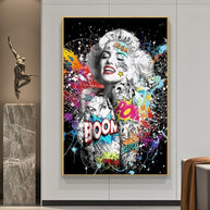 Graffiti Sexy Girl Canvas Wall Art-MinimalisticDecor.com