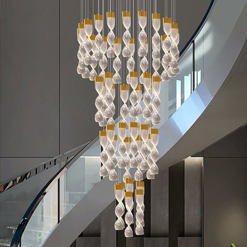 Grand Twirl Staircase Chandelier: Premium Lighting Solution-MinimalisticDecor.com