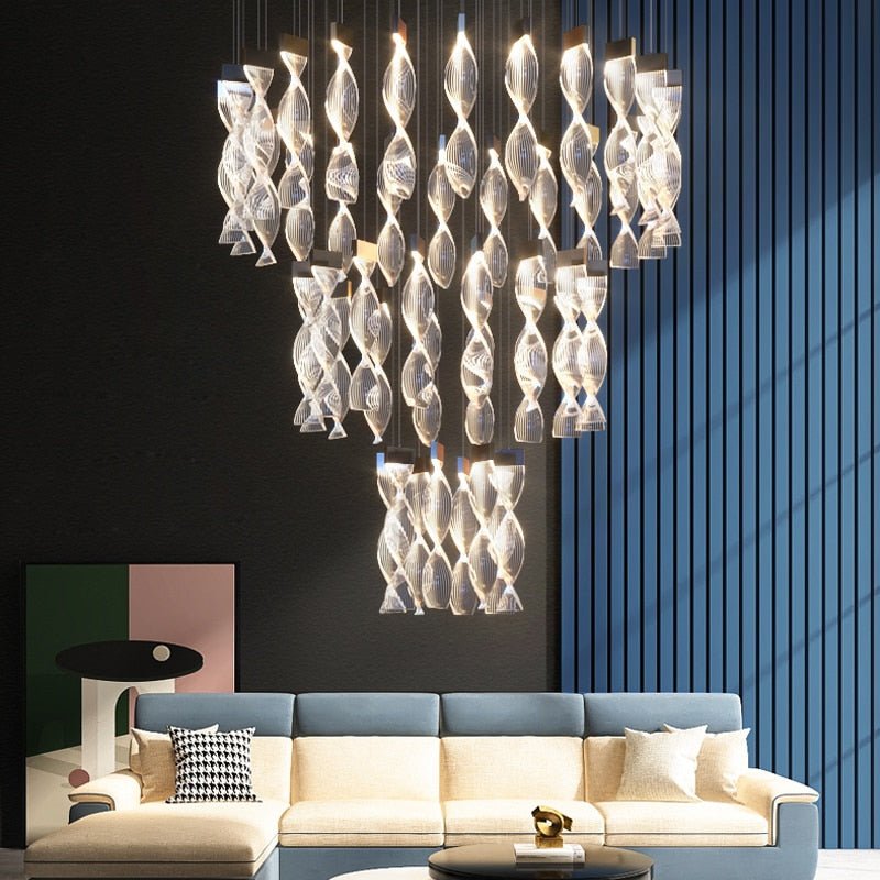 Grand Twirl Staircase Chandelier: Premium Lighting Solution-MinimalisticDecor.com