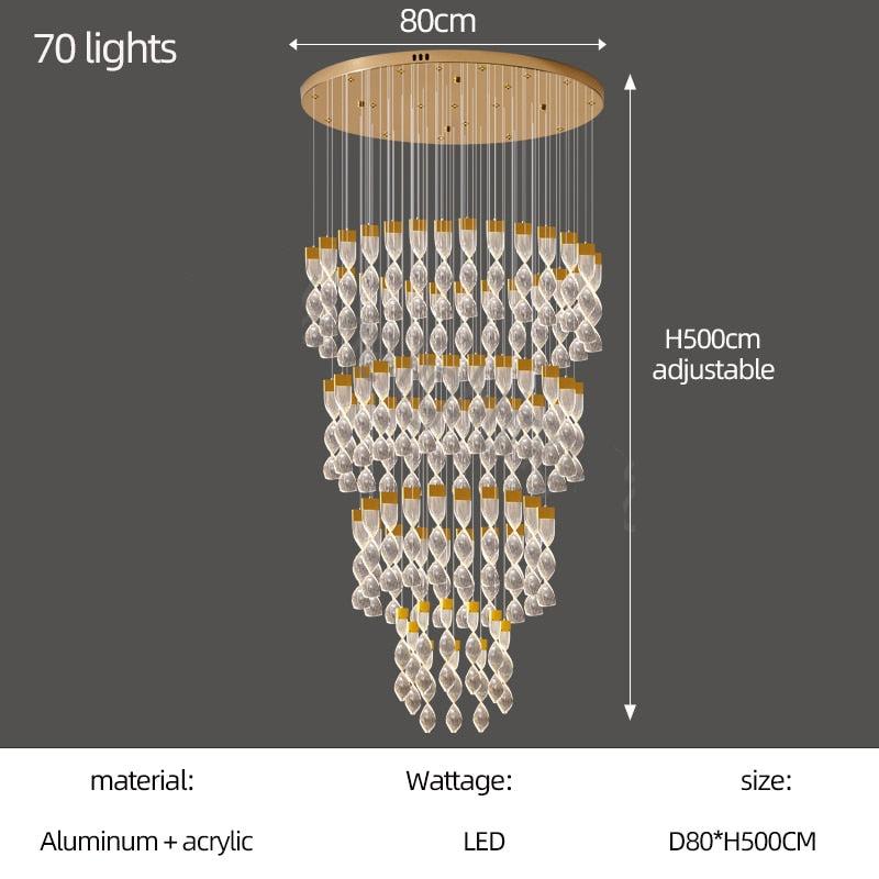 Grand Twirl Staircase Chandelier: Premium Lighting Solution-MinimalisticDecor.com