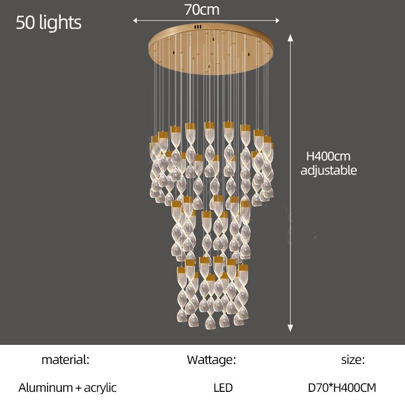 Grand Twirl Staircase Chandelier: Premium Lighting Solution-MinimalisticDecor.com