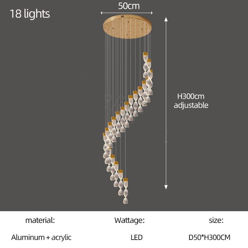 Grand Twirl Staircase Chandelier: Premium Lighting Solution-MinimalisticDecor.com