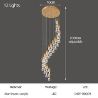 Grand Twirl Staircase Chandelier: Premium Lighting Solution-MinimalisticDecor.com