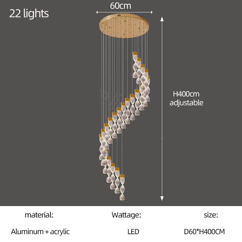 Grand Twirl Staircase Chandelier: Premium Lighting Solution-MinimalisticDecor.com