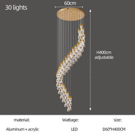 Grand Twirl Staircase Chandelier: Premium Lighting Solution-MinimalisticDecor.com