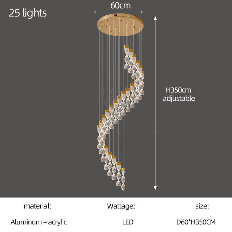 Grand Twirl Staircase Chandelier: Premium Lighting Solution-MinimalisticDecor.com