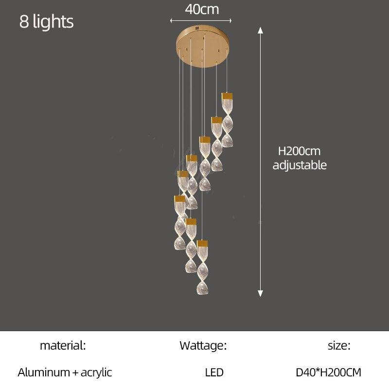 Grand Twirl Staircase Chandelier: Premium Lighting Solution-MinimalisticDecor.com