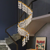 Grand Twirl Staircase Chandelier: Premium Lighting Solution-MinimalisticDecor.com