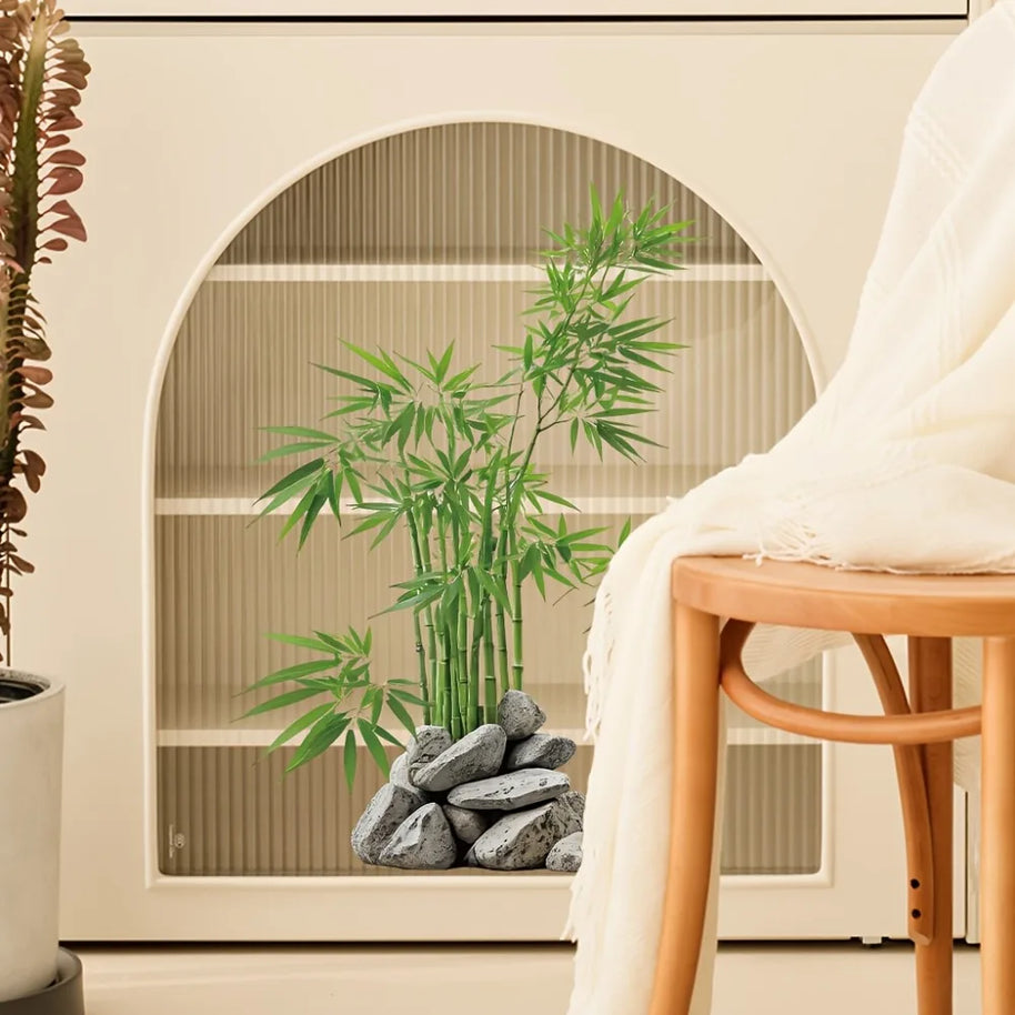 Green Bamboo Leaf Plant Wall Sticker – Vinyl Wall Decal-MinimalisticDecor