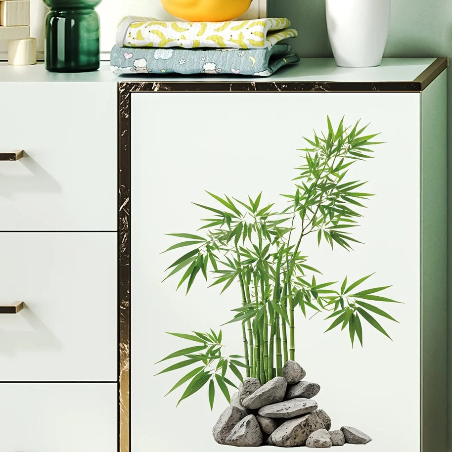 Green Bamboo Leaf Plant Wall Sticker – Vinyl Wall Decal-MinimalisticDecor