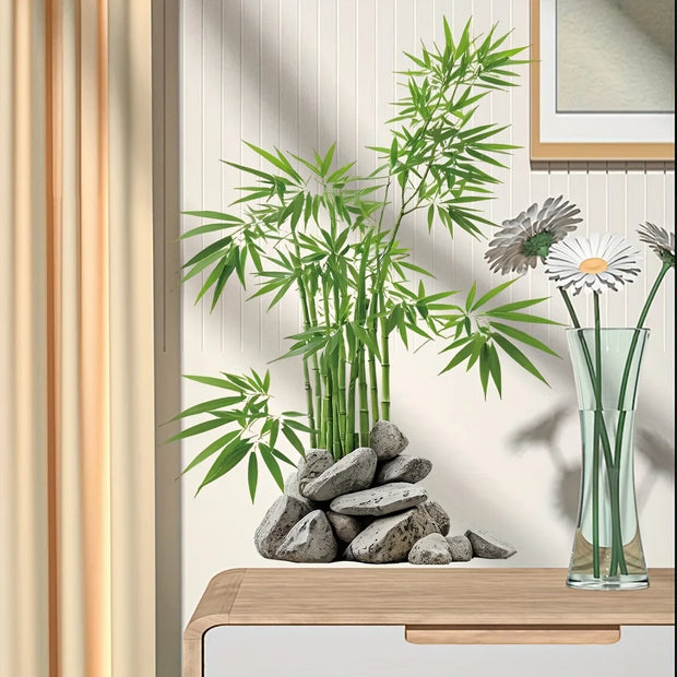 Green Bamboo Leaf Plant Wall Sticker – Vinyl Wall Decal-MinimalisticDecor