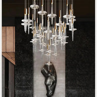 Hand Blown Crystal Glass Chandelier with LED Bulbs – Pendant Light for Hallways-MinimalisticDecor.com