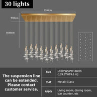 Hand Blown Crystal Glass Chandelier with LED Bulbs – Pendant Light for Hallways-MinimalisticDecor.com