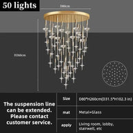 Hand Blown Crystal Glass Chandelier with LED Bulbs – Pendant Light for Hallways-MinimalisticDecor.com