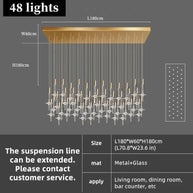 Hand Blown Crystal Glass Chandelier with LED Bulbs – Pendant Light for Hallways-MinimalisticDecor.com