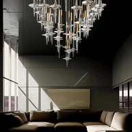 Hand Blown Crystal Glass Chandelier with LED Bulbs – Pendant Light for Hallways-MinimalisticDecor.com