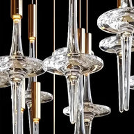 Hand Blown Crystal Glass Chandelier with LED Bulbs – Pendant Light for Hallways-MinimalisticDecor.com