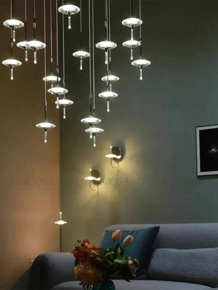 Hand Blown Crystal Glass Meteor Chandelier – Light for Hallways-MinimalisticDecor.com