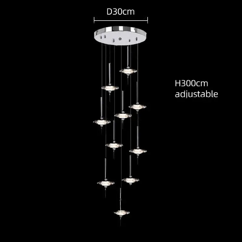 Hand Blown Crystal Glass Meteor Chandelier – Light for Hallways-MinimalisticDecor.com