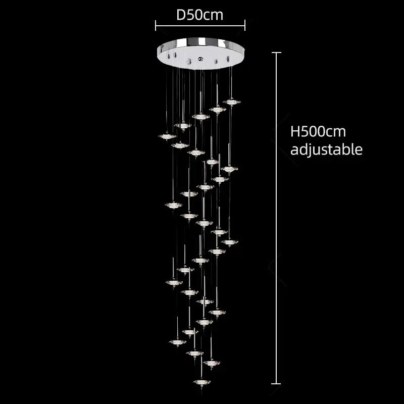 Hand Blown Crystal Glass Meteor Chandelier – Light for Hallways-MinimalisticDecor.com