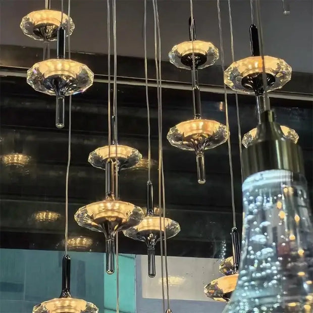 Hand Blown Crystal Glass Meteor Chandelier – Light for Hallways-MinimalisticDecor.com