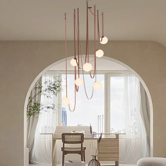 Hanging Belt Globes Chandelier – Unique Suspended Design-MinimalisticDecor.com