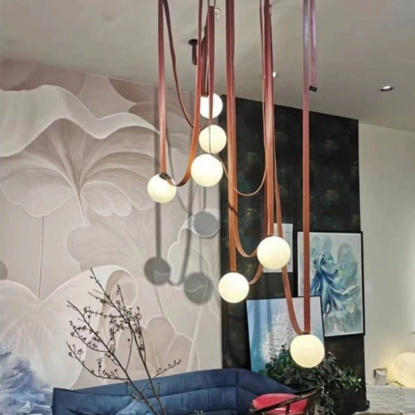 Hanging Belt Globes Chandelier – Unique Suspended Design-MinimalisticDecor.com