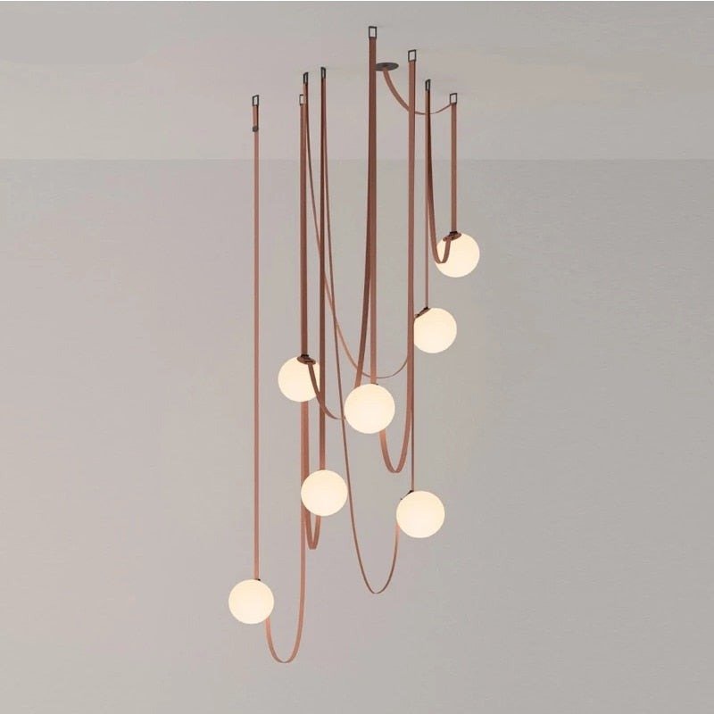 Hanging Belt Globes Chandelier – Unique Suspended Design-MinimalisticDecor.com
