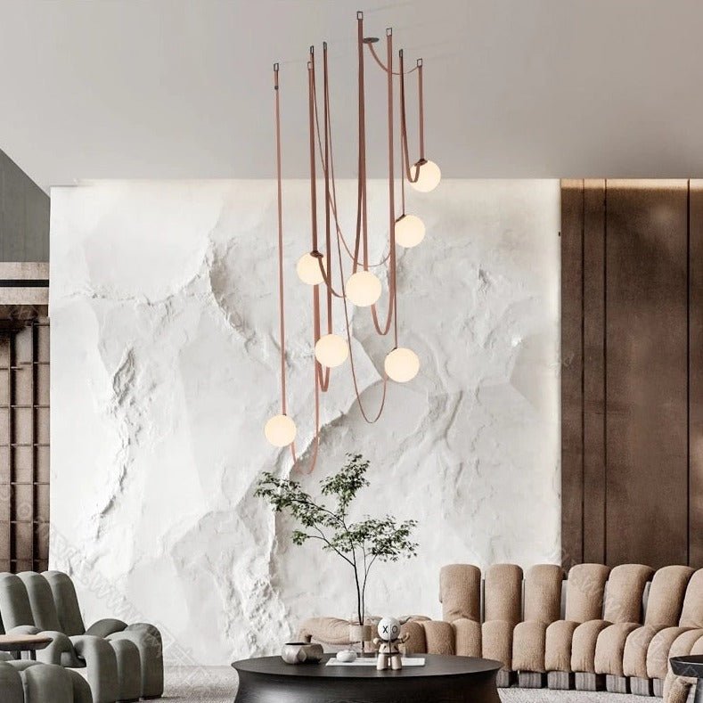 Hanging Belt Globes Chandelier – Unique Suspended Design-MinimalisticDecor.com
