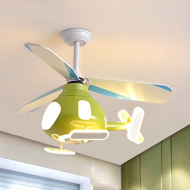 Helicopter Ceiling Light with Fan for Kids Room – Fun and Functional Lighting-MinimalisticDecor.com