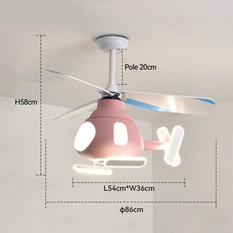 Helicopter Ceiling Light with Fan for Kids Room – Fun and Functional Lighting-MinimalisticDecor.com