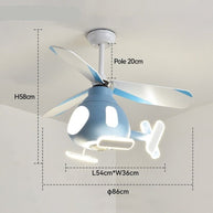 Helicopter Ceiling Light with Fan for Kids Room – Fun and Functional Lighting-MinimalisticDecor.com