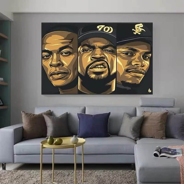 Hiphop Kings Canvas Wall Art - Hip Hop Music Rapper Them-MinimalisticDecor.com