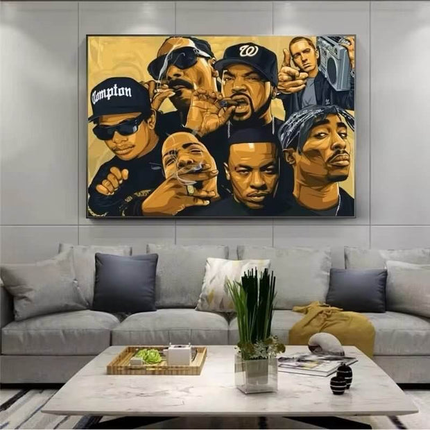 Hiphop Legend Canvas Wall Art - Hip Hop Music Rapper Theme-MinimalisticDecor.com